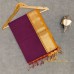PURPLE MAHESHWARI PURE HANDLOOM COTTON SILK SAREE