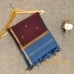 PEACOCK BLUE MAHESHWARI PURE HANDLOOM SILK COTTON SAREE