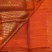 RUST ORANGE SILK LINEN HANDLOOM SAREE FEATURING ELEGANT SEQUIN WORK