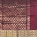 Wine Maroon Mangalagiri Pure Handloom Silk Cotton Saree with Gold Zari Floral Border