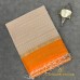 BRIGHT ORANGE MAHESHWARI PURE HANDLOOM SILK COTTON SAREE