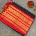 Coffee Brown Mangalagiri Pure Handloom Silk Cotton Saree with Red and Gold Zari Border