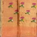 PEACH COPPER FLORAL TISSUE LINEN SAREE