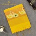 MUSTARD YELLOW SWAN MOTIF TISSUE LINEN SAREE