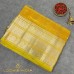 Mustard Yellow Mangalagiri Pure Handloom Silk Cotton Saree with Gold and Silver Zari Border