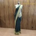 BOTTLE GREEN WITH PASTEL GREEN BORDER SHIFFON GEORGETTE SAREE