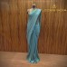 TEAL BLUE AND GOLD /SILVER ZARI BORDER SHIFFON GEORGETTE SAREE