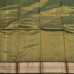 Army Green Pure Handloom Cotton Silk Saree with Antique Zari Border