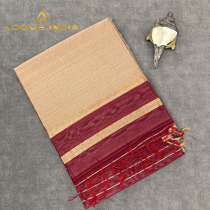 BURGUNDY MAROON MAHESHWARI PURE HANDLOOM SILK COTTON  SAREE