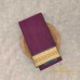 Grape Wine Pure Handloom Cotton Silk Saree with Dark Teal Blue Zari Border