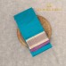 Rama Blue Pure Handloom Cotton Silk Saree with Dull Purple Zari Border