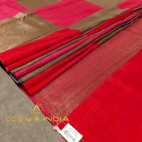 RANI PINK AND MULTICOLOUR  BANARASI RAW SILK SAREE