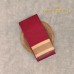 Maroon Pure Handloom Cotton Silk Saree with Blue Dual-Tone Zari Border