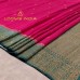 HOT PINK AND DEEP GREEN BANARASI RAW SILK SAREE