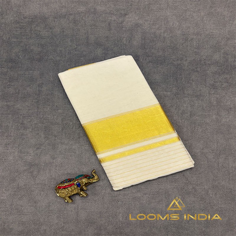 Pure Handloom Balaramapuram Unakkupaav Kasavu Saree – Red Box Border Design