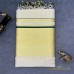 Balaramapuram Unakkupavu Handloom Tissue Saree – All-Over Zari Stripes with Contrast Green Piping & 10-Inch Kasavu Border