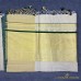 Balaramapuram Unakkupavu Handloom Tissue Saree – All-Over Zari Stripes with Contrast Green Piping & 10-Inch Kasavu Border