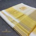 SIGNATURE Pure Handloom Balaramapuram Unakkupaav Set Mundu – Elephant Motif Golden Kasavu