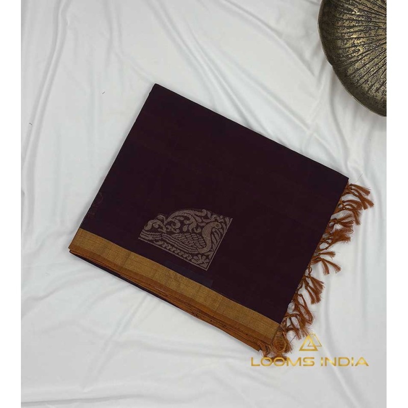 MAROON PURE HANDLOOM COTTON SAREE