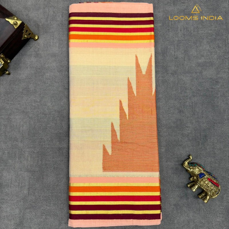 TEMPLE MULTI COLOUR PURE HANDLOOM BALARAMAPURAM UNAKKUPAAV KASAVU SAREE