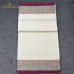 Balaramapuram Handloom Cotton Saree – Plain White Body with Maroon, Navy Blue & Grey Multi-Stripe Border, Dual Kasavu & Maroon Piping