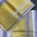 Balaramapuram Unakkupavu Single Set Mundu – Golden Kasavu with Lavender Stripes