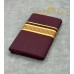Maroon Pure Handloom Balaramapuram Kasavu Double Mundu with Gold Kasavu Stripes