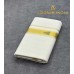 Off-White Pure Handloom Balaramapuram Kasavu Double Mundu with Gold Kasavu and Black Temple Motif