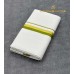Off-White Pure Handloom Balaramapuram Kasavu Double Mundu with Gold Kasavu and Olive Green Kara