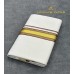 Off-White Pure Handloom Balaramapuram Kasavu Double Mundu with Gold Kasavu and Brown Kara