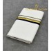 Off-White Pure Handloom Balaramapuram Kasavu Double Mundu with Gold Kasavu and Black Kara