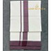Off-White Pure Handloom Balaramapuram Kara Double Mundu with Mauve Kara