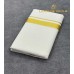 Off-White Pure Handloom Balaramapuram Kasavu Double Mundu with Broad Plain Gold Kasavu