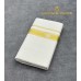 Off-White Pure Handloom Balaramapuram Kasavu Double Mundu with Gold Kasavu and White Thread Motif