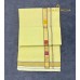 Soft Yellow Pure Handloom Balaramapuram Kasavu Double Mundu – Golden Kasavu & Navarathna Multi-Colour Thread Border