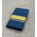 Pure Handloom Balaramapuram Kasavu Double Mundu  – Royal Blue Base with Broad Golden Kasavu Multi-Stripe kasavu Border