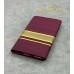 Maroon Pure Handloom Balaramapuram Cotton Double Mundu – Deep Maroon Base with Broad Golden Kasavu Diagonal Texture Zari Border