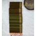 Army Green Pure Handloom Cotton Silk Saree with Gold and Silver Zari Stripes