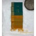 Rama Green Pure Handloom Cotton Silk Saree with Golden Zari Motifs and Mustard Border