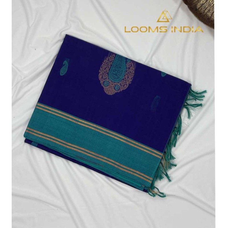 NAVY BLUE HANDLOOM COTTON SAREE