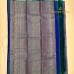 Pure Kanchipuram Handloom Silk Saree – Peacock Blue Borderless Design with Geometric Neem Zari Body & Grand Yaali Motif Pallu