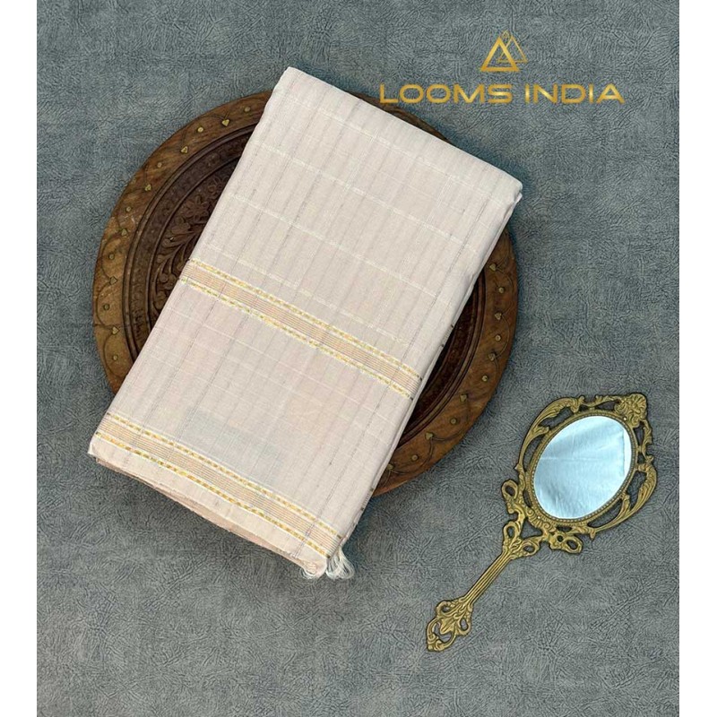 OFF WHITE PURE HANDLOOM KANCHIPURAM SAREE