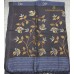 Pure Linen Handloom Saree – Deep Navy Body with Jamdani Multicolour Leaf & Branch Motifs and Contrast Striped Pallu
