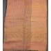 Pure Linen Handloom Saree – Soft Peach Check Weave with Dark Violet Border