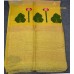 Pure Linen Handloom Saree – Sunny Yellow with Jamdani Lotus & Leaf Motifs