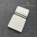 Off-White Pure Handloom Balaramapuram Kasavu Double Mundu with Silver Kasavu and Army Green Kara