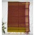 YELLOWISH GREEN MAHESHWARI PURE HANDLOOM COTTON SILK SAREE