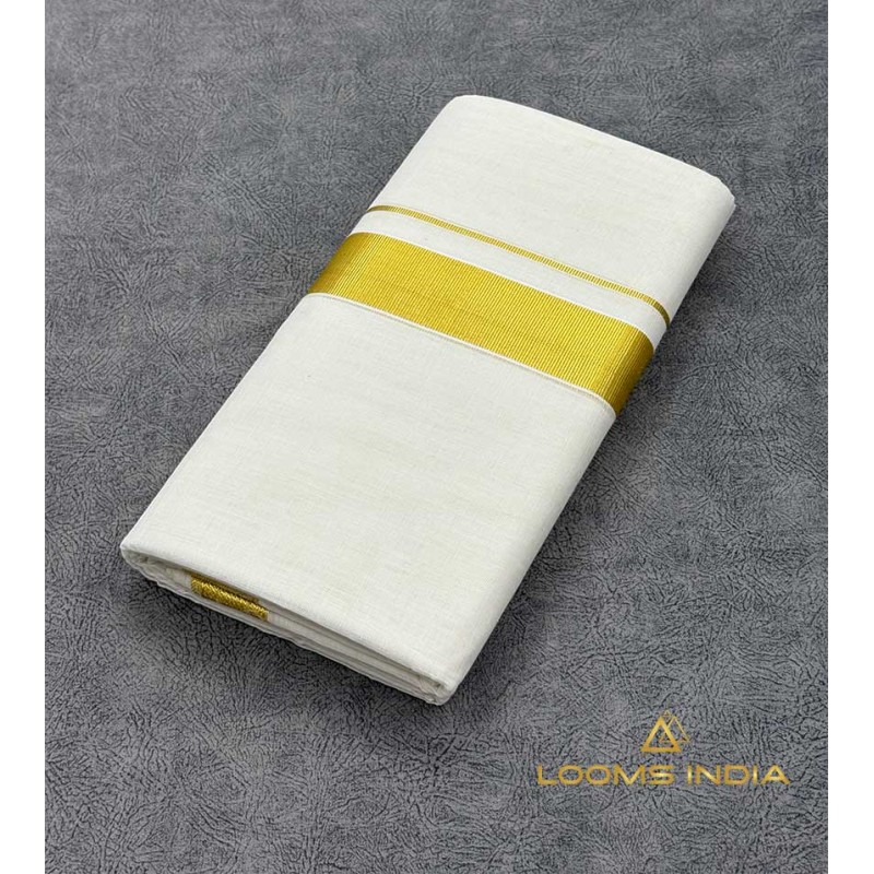 Pure Handloom Balaramapuram Unakkupaav Kasavu Double Mundu