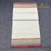 Balaramapuram Handloom Cotton Saree – Plain White Body with Rust Orange & Navy Blue Contrast Border, Dual Kasavu & Rust Piping