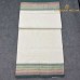 Balaramapuram Handloom Cotton Saree – Plain White Body with Maroon & Dark Green Contrast Border, Dual Kasavu & Green Piping
